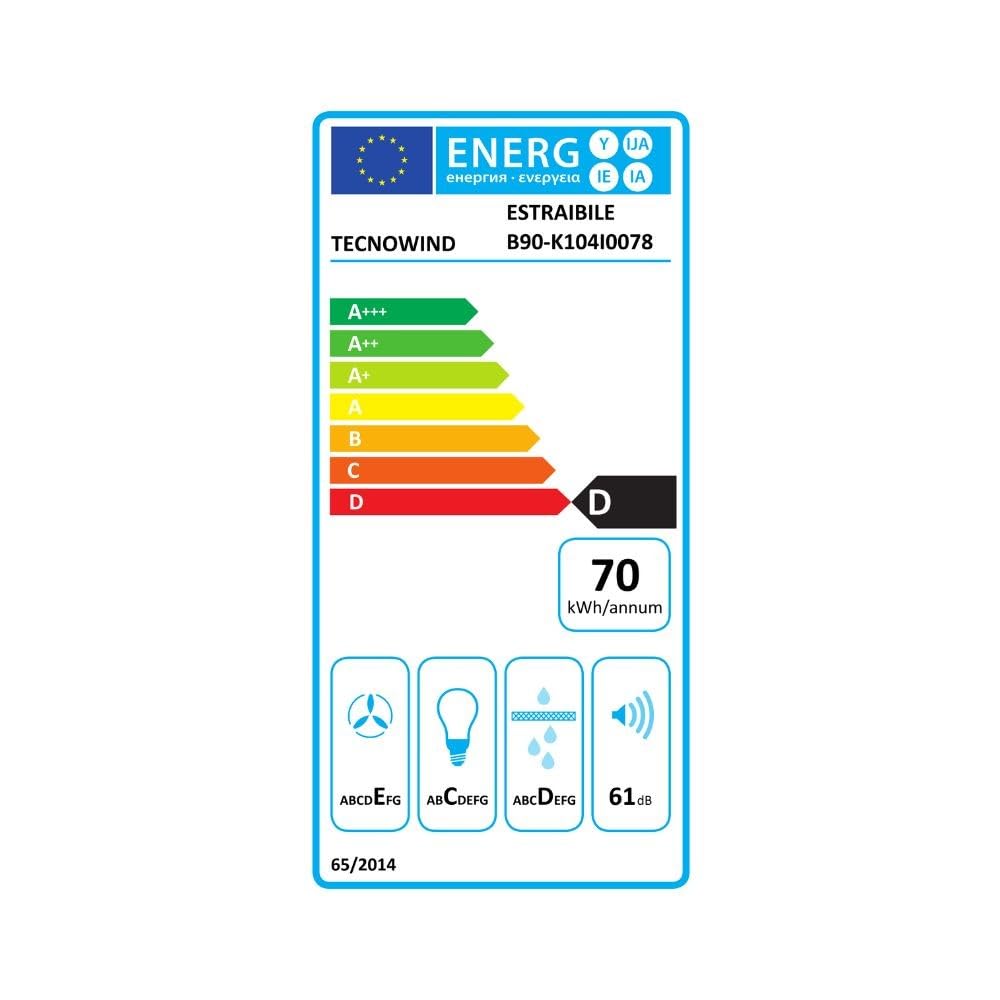 Cappa da incasso estraibile colore alluminio 60x30x15 cm - 3 liv potenza - led