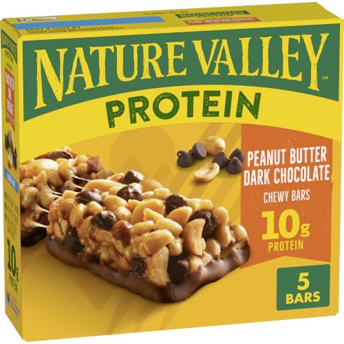 Image of Nature Valley Protein Chewy Snack Bars, Peanut Butter Dark Chocolate, 5 Bars, 7.1 oz