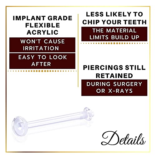 4Pcs Retainer Flexible Acrylic Clear 14 gauge 5/8 16mm Barbell Tongue Rings Piercing Jewelry Nipple Silicon O-ring M32283