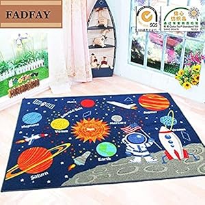 FADFAY Outer Space Kids Rug Cute Kids Room Carpet 39”52”