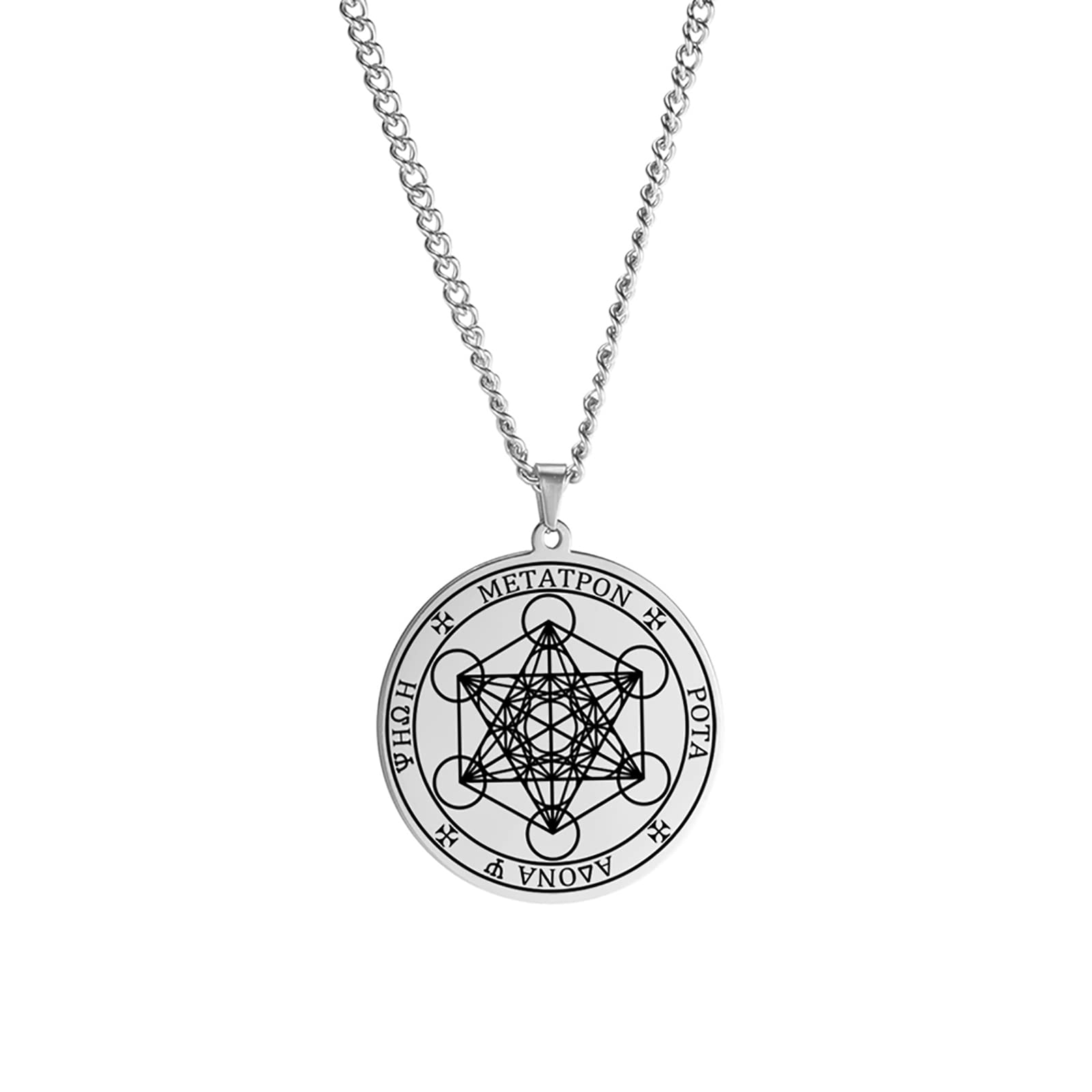 UNIFT Metatrons Wrfel-Anhnger-Halskette Fr Mnner Und Frauen, Edelstahl, Geometrischer Stil, Aushhlen Siegel Der Erzengel-Halskette, Spirituelle Heilung, Talisman-Schmuck