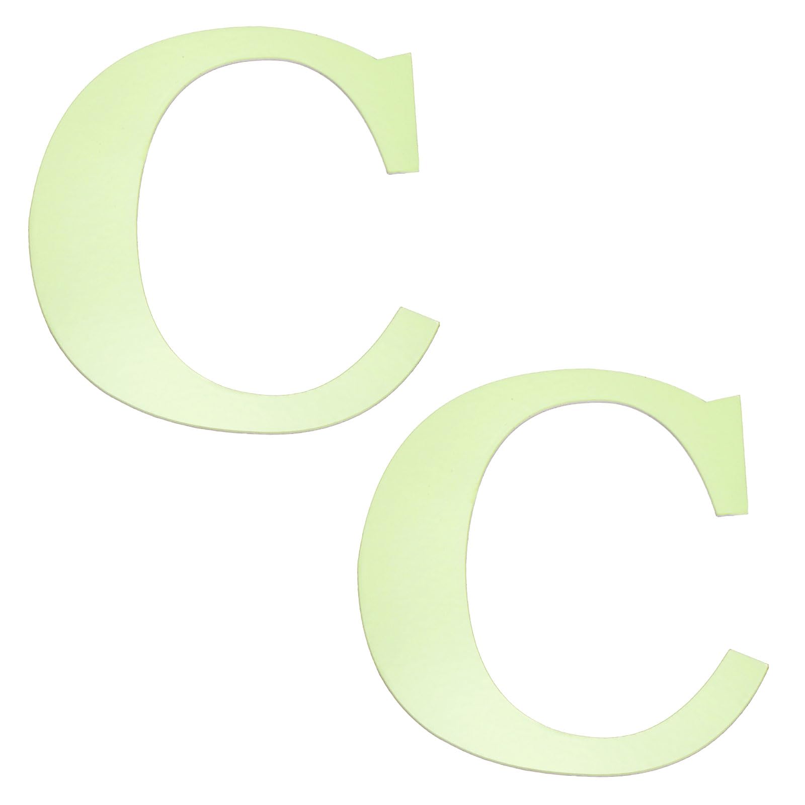 sourcing map 2Pcs 3D Alphabet Mirror Wall Stickers, 3.9" Letter C Self-Adhesive Glow in the Dark Sticker for DIY Party Wedding House Room Bedroom Wall Decoration, Fluorescent Green