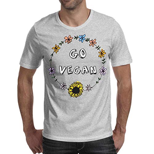 KHJNGCBFXD Grey T-Shirts Wreath go Vegan Male Alkaline Casual Activities