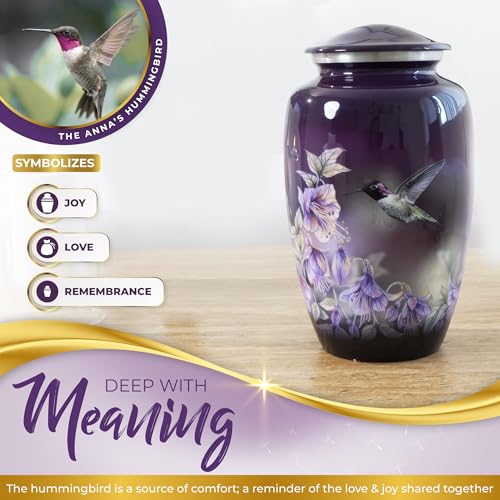 Image of Beautiful Anna's Hummingbird Urns for Human Ashes Adult Female - Set of 5