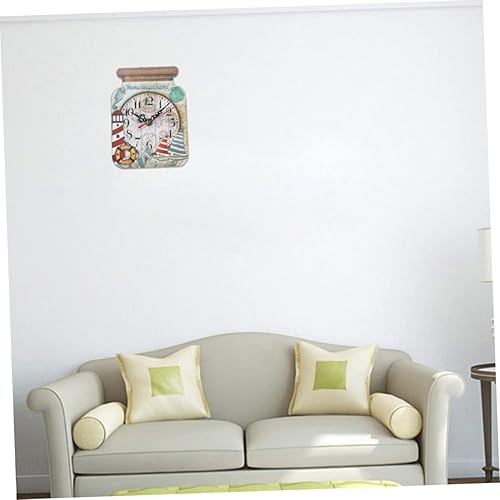 Miniatura 7 de Garneck Reloj de pared vintage Reloj de pared vintage con forma de botella Reloj de pared para sala de estar, reloj de pared fácil de leer, reloj de