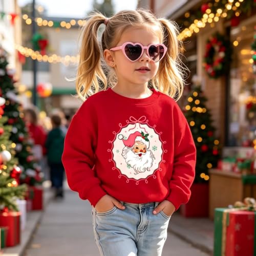 Toddler Girls Christmas Sweatshirt Bow Santa Shirts - Image 4