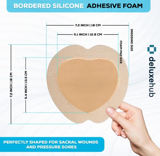 Deluxehub Silicone Foam Dressing with Border, 7