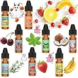 Aromas Alimentarios - Fidton 8 Sabores Saborizantes Alimentarios Concentrado para Tartas, Flavdrops para Caramelos, Helados, Brillo de Labios, Slime, Velas, Jabones, Esencia de Vainilla - 6 ml