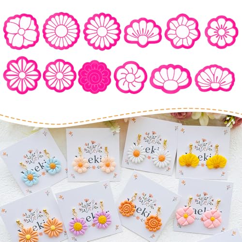 Flower Shape Polymer Clay Cutters Set Molds and Clay Cutters for Polymer Clay Floral Clay Earring Tools