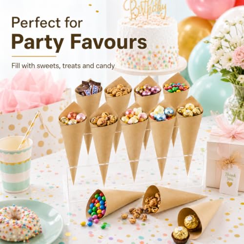 Image of Gadpiparty 120pcs Paper Conesfor Flower Petals, for Wedding Confetti Flower Paper Cones Party Favor Holders, Small Bouquets Candy and Petal