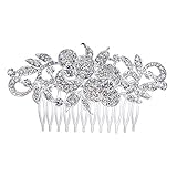EVER FAITH Hochzeit Haarkämme Braut Party Strass Kristall Blume Blatt Ranke Haarkamm