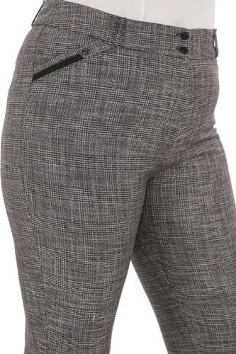 Women's Plus Size Work Pants, High Waisted Straight Leg Casual Relaxed Fit Office Trousers with Pockets for Business3