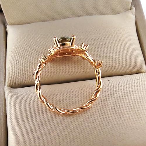 Anniversary Women Ring - 1CT Teal Moissanite Jewelry Wedding Gift S925 Silver Plated Rose Gold Engagement rings3