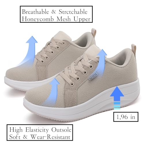 Image of Walking Shoes for Women Air Cushion Nurse Slip Resistant Work Sock Sneakers Food Service Platform Comfortable Weight Light