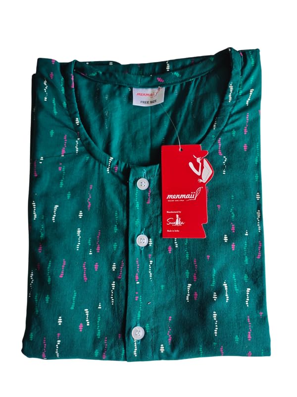 Image of MENMAII Women's [Free Size] Full Open /Front Buttoned [a Kind of Adaptive Clothing] Multipurpose Nighty for Maternity /Pregnancy /Elderly /Patient /Feeding /Hospital Purpose Nighty