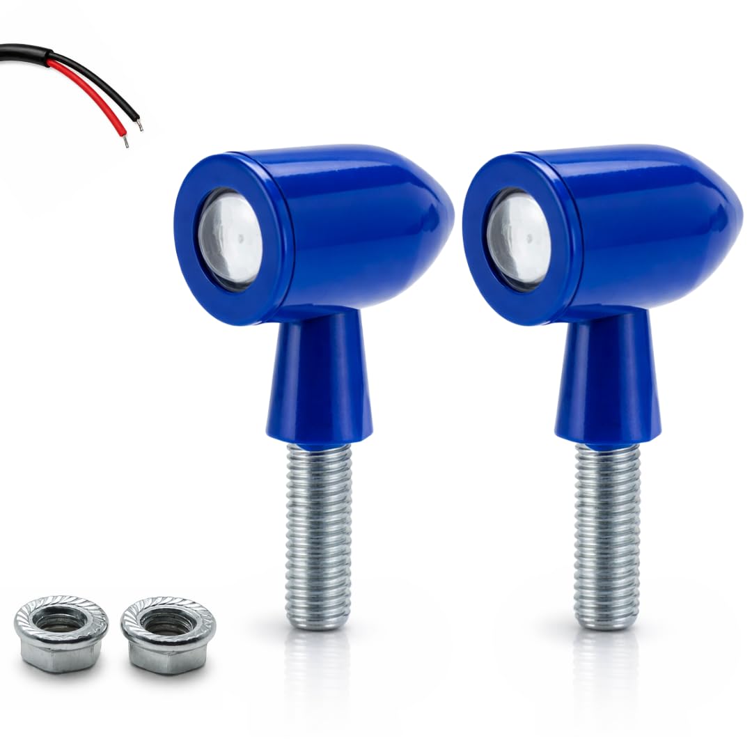 PVC Strobe Indicator Light Blue Mini Indicator Waterproof & Dustproof Durable Light 12V DC Power Blue Light Reflection Universal fir for All Motorcycle (Pack of 2)-image-42