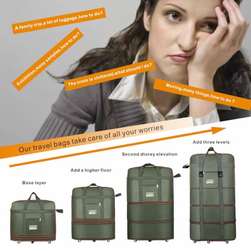 kooldaiwangwang Foldable Rolling Travel Duffel