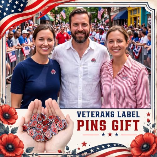Image of Tondiamo Patriotic Poppy Flower Brooch Pins
