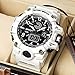 KXAITO Men's Watches Sports Outdoor Waterproof Military Watch Date Multi Function Tactics LED Alarm Stopwatch 3169 (White)