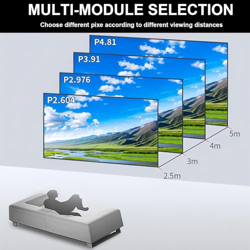 Image of P3.91 Indoor LED Display Screen with Flight Case, 3840Hz High Refresh Rate LED Video Wall Panel, Aluminum Cabinet, Easy Setup for Stage Events, Trade Shows, Conferences and Rental Use (107.64 sq.ft.)