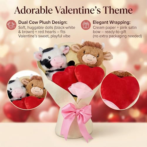 Peluche de Saint-Valentin vache des Highlands de qualité supérieure