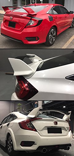 JDM CTR T-R 3 Pieces Style Rear Trunk Spoiler Wing Compatible with 2016-2021 10TH Gen Honda Civic Sedan - Thumbnail 3