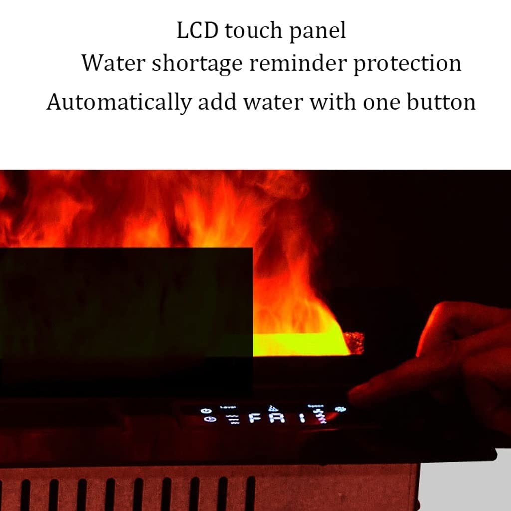 Fuoco Finto Camino Elettrico con Atomizzazione 3D Incorporato, Umidificatore for Soggiorno, Camino Elettrico, Simulazione di Fiamma Allungata Mobili per Il Soggiorno(A)