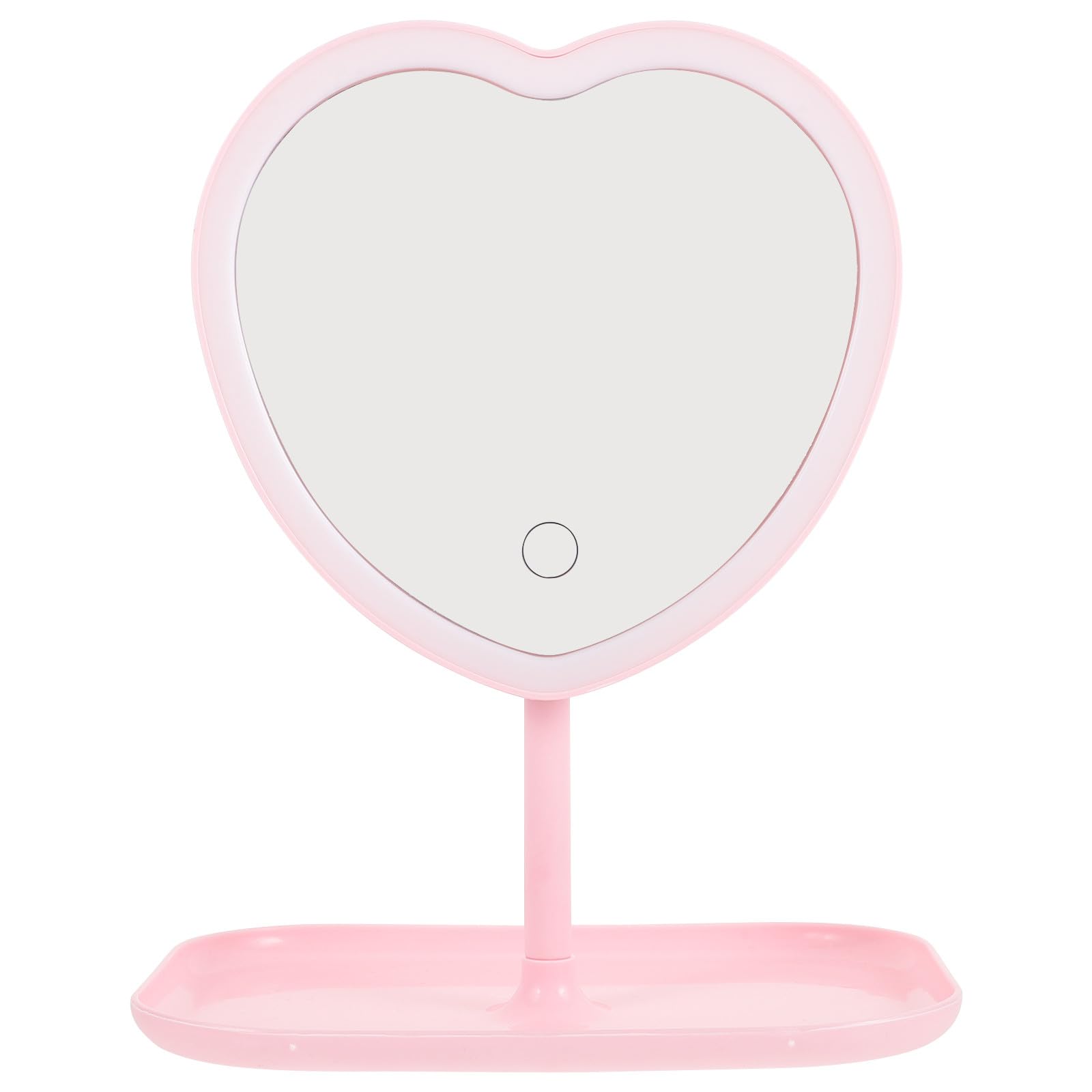 Miroir portable et lumineux en cœur pour vos retouches