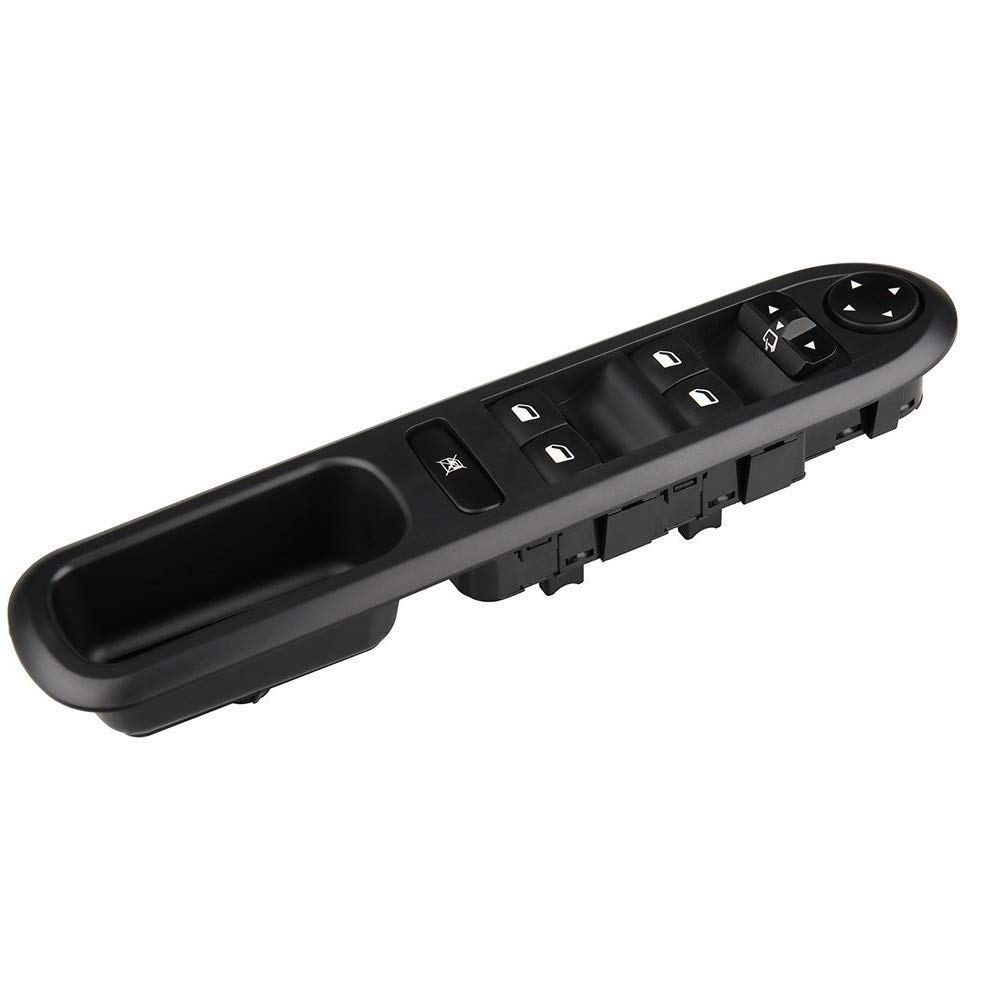 Elektrischer Fensterschalter Autofenster-Knopf, elektrischer Fensterheber-Steuerschalter 2004–2010/passend for Peugeot 407, Glasheber, Hauptschalter, Fensterheber-Bedienfeld, 6554.ER