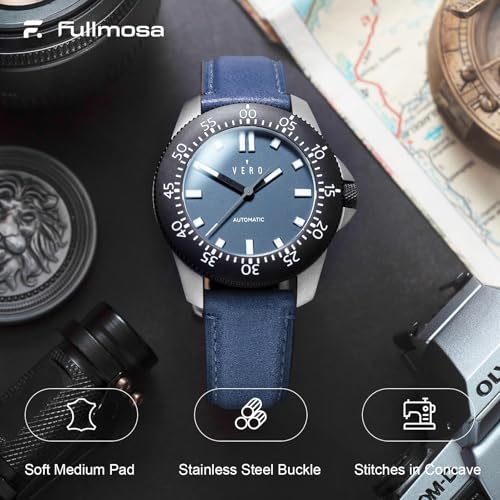 Image of Fullmosa Quick Release Premium Leather Watch Strap | 24 /22 /21 /20 /19 /18mm,Burnished Leather Watch Band Compatible with Samsung Amazfit Fossil Replacement Belt for Men and Women