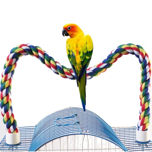 TogyGooty Bird Perch Bird Rope Perch & Rope Perch Bird perches for cage Rope Perch for Conures Parrots Cockatiel Lovebird Budgerigar Parakeet Rope perches for cage