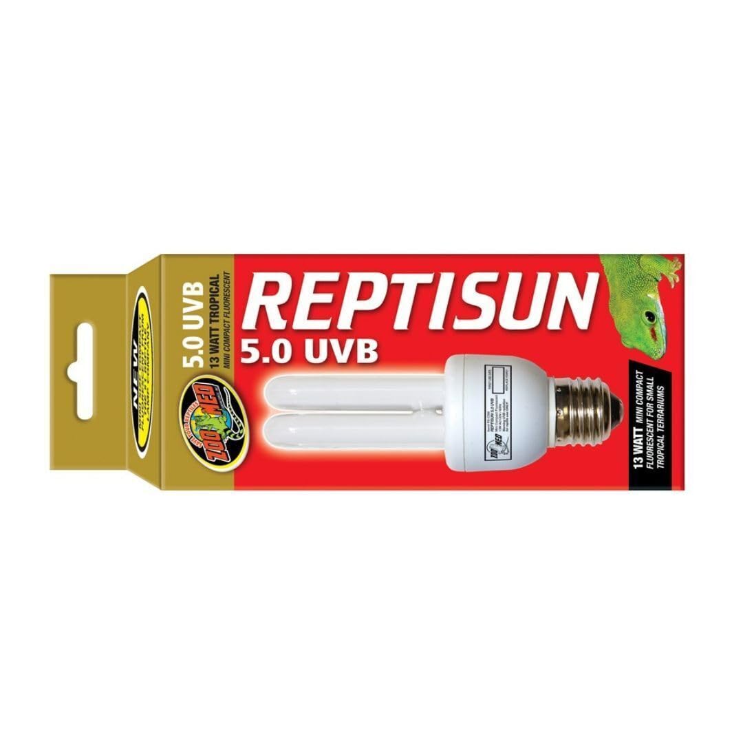 Zoo Med - Confezione da 4 lampadine fluorescenti compatte ReptiSun 5.0 UVB per piccoli terrari tropicali