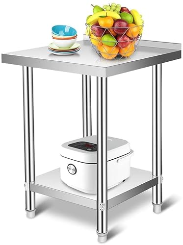 HUOLE Tavolo da lavoro da cucina in acciaio