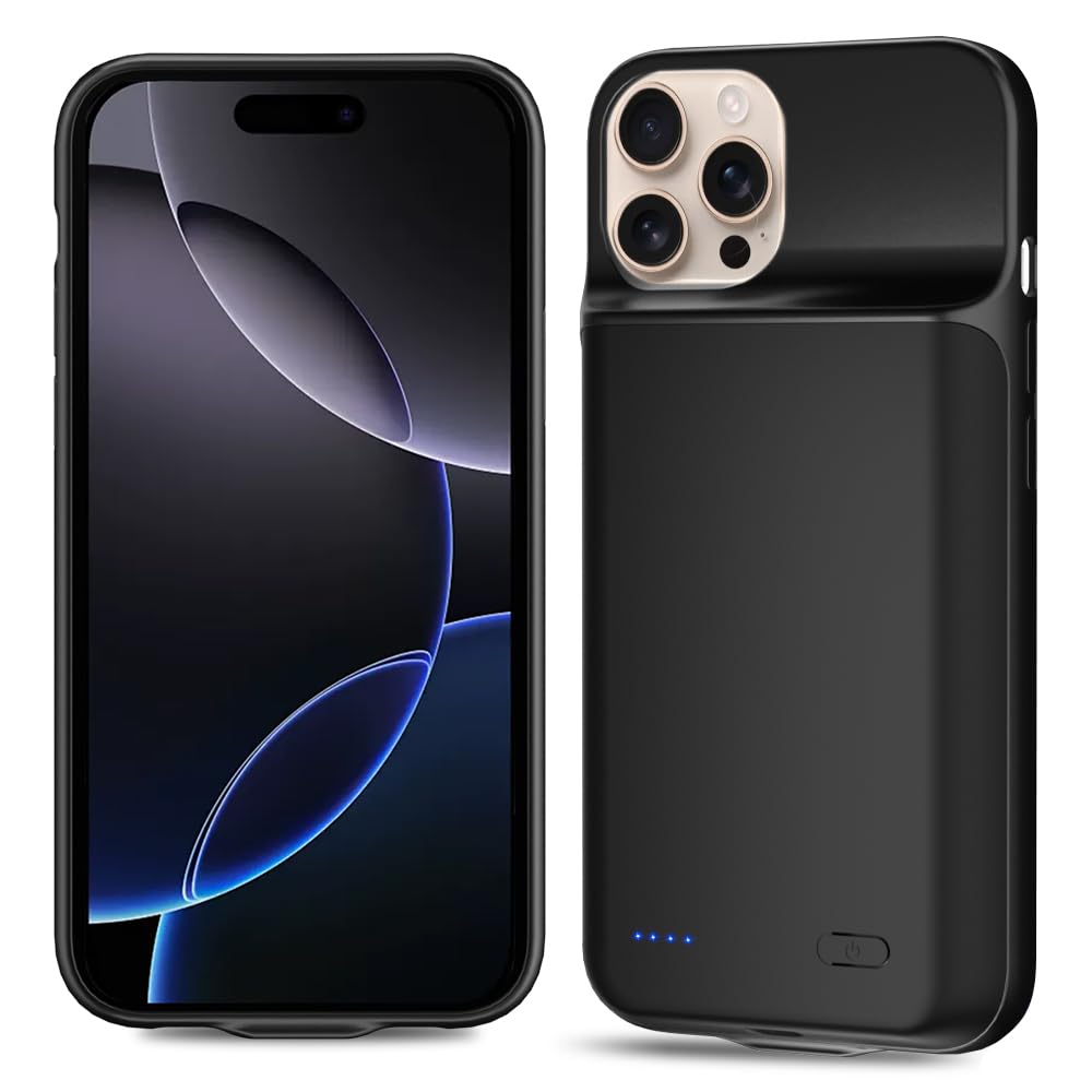 [7000mAh] Akkuhülle für iPhone 16 Pro Max,2025 upgrade mit hoher Kapazität, wiederaufladbares erweitertes Akkupack, schützende tragbare intelligente Backup-Ladeabdeckung für iPhone 16 Pro Max(1 Pack)