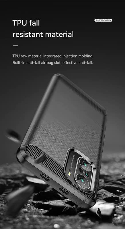 Image of NPRC Hybrid Ultra Slim Protective Case TPU Non-Slip Carbon Fiber Texture Shockproof Case Cover for Redmi 11i - Black