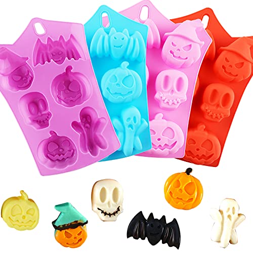 Pumpkin Silicone Mold Halloween Cake Mold 4 PIECE Chocolate Molds Silicone with Ghost Pumpkin Bat & Witch Hat Cookie Molds for Candy Gummy Jello Ice Cube Crayon Melt Biscuits,Soap Pumpkin Baking Mold Pumpkin Silicone Mold Halloween Cake Mold 4 PIECE Chocolate Molds Silicone with Ghost Pumpkin Bat & Witch Hat Cookie Molds for Candy Gummy Jello Ice Cube Crayon Melt Biscuits,Soap Pumpkin Baking Mold