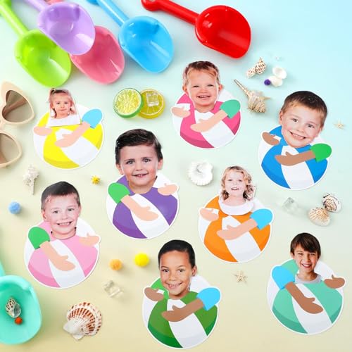 Image of gisgfim 80Pcs Summer Cutouts Beach Ball Decorations Bulletin Board Pool Ball Paper Cut-Outs Classroom Decor for DIY Craft Photo Wall Hawaiian Beach Pool Kindergarten Preschool Party Favor Supply