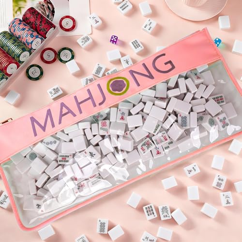 Bolsa para Mahjong American de 20.9 x 9.45 pulgadas color rosa miniatura 5