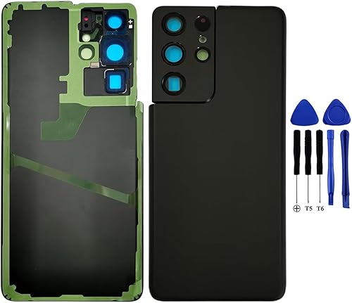 S21 Ultra Back Glass Replacement Galaxy S21 Ultra - Cubierta de cristal trasera con carcasa trasera marco de cámara para Samsung S21 Ultra Back