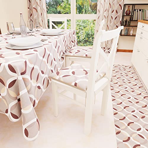 PETTI Artigiani Italiani - Kitchen Rug Runner Kitchen Non-Slip and Washable 52 x 180 cm Design Circle Beige 100% Made in Italy - Image 3