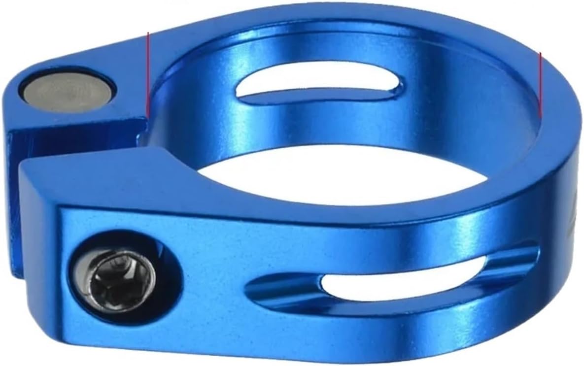 Aluminum Alloy Mountain Bike Fit For Seat Tube Clamp Bike Accessories 31.8mm 35mm Road Seatpost Clamp(Blue 31.8mm)