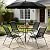 TAVATA 6 Piece Patio Dining Set with Umbrella, Outdoor Furniture Set with 4 Folding Chairs & Portable Metal Garden Table for Lawn, Backyard, Deck, Camping?Black?