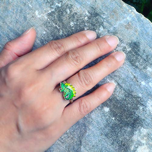 Dinosaur Color Change Kids Stegosaurus Mood Ring Gift for Boys Girls Size Adjustable2