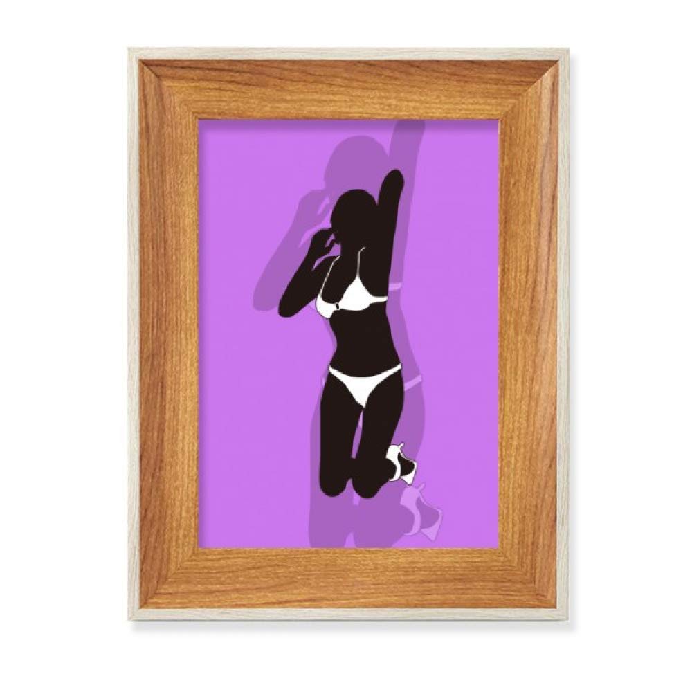 Cadre de photo en bois de bureau Purple dodue affichage tableau peinture