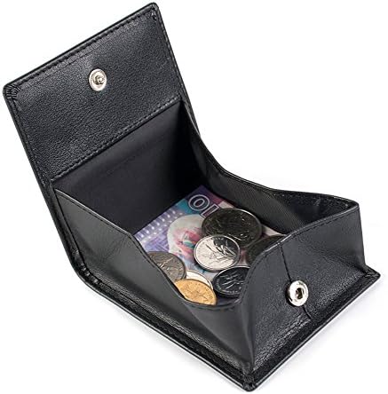 Small Real Leather Money Wallet Coin Purse for Men (Brown)