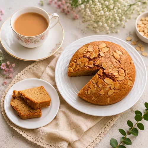 Image of Chokola Dry Eggless Almond Teacake 500g - Soft & Moist Almond Cake | Perfect Tea-Time Snack | Fresh Baked Dessert | Festive & Gifting Ready