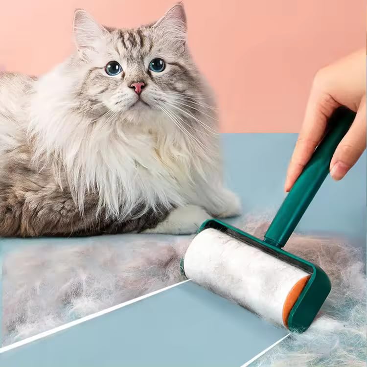 SILENCIO Extra Large Lint Roller 6.3" (16cm) | Protective Cover Design | Giant Lint Roller for Pet Hair Furniture Bed Couch Floor & More | Big Lint Roller with 60 Sticky Sheets