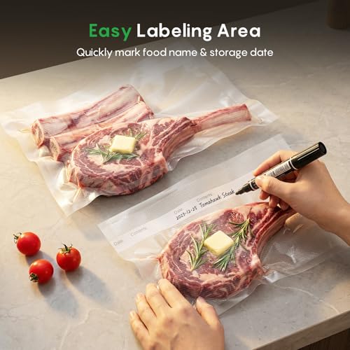 Image of FRESKO 100 Pack Gallon 11 inchx16 inch Vacuum Sealer Bags, BPA Free Heavy Duty Commercial Grade PreCut, Perfect for Sous Vide, Freezer Storage & Meal Prep