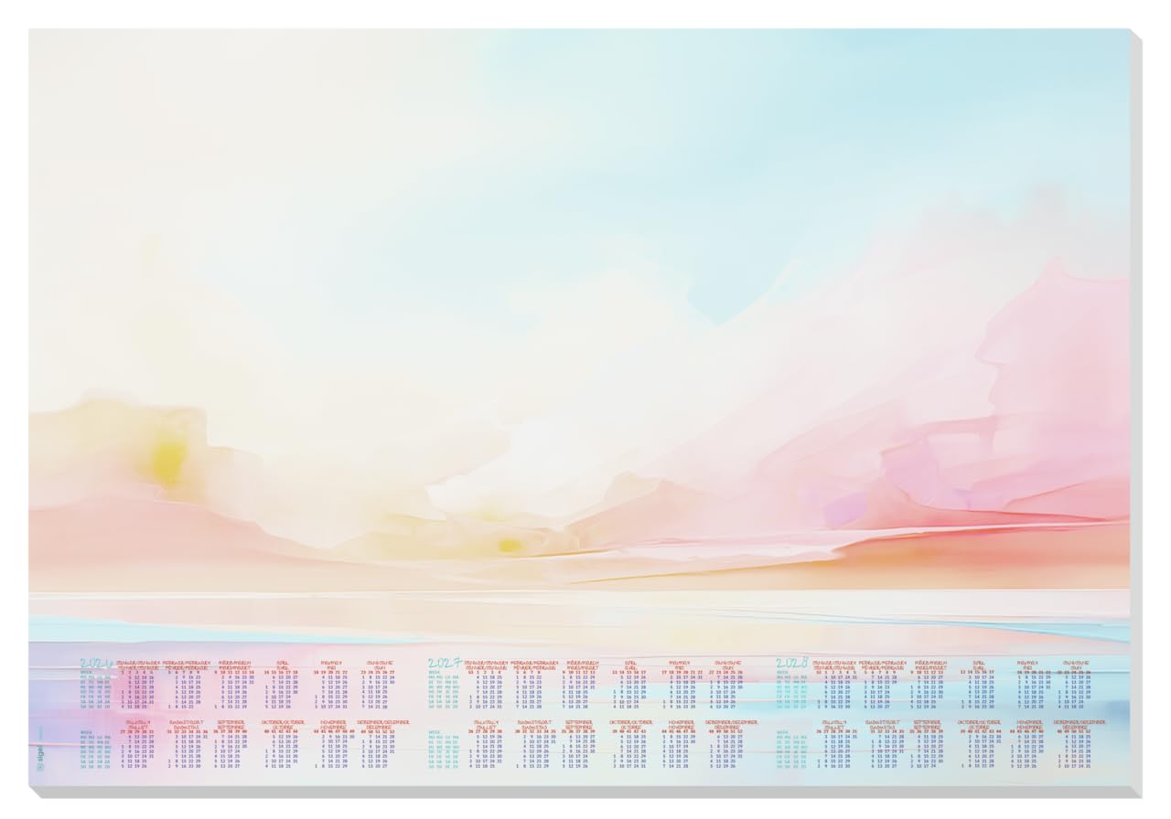 SIGEL H6313 Sous-main en papier A2 59.5 x 41 cm calendriers 3 ans semainier design magic sunset 30 feuilles