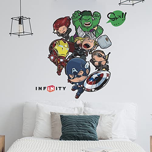 Kids Cartoon Superhero Decals Cute Heroes Wall Sticker Removable Vinyl Decal For Boys Favorite Superheroes Kids Bedroom Living Room Wall Decor #TOP2